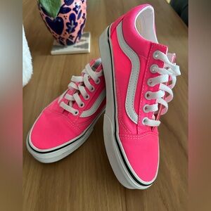Vans Old Skool Women Low Canvas Lace Up Shoes Pink W 6.0 / M 4.5.